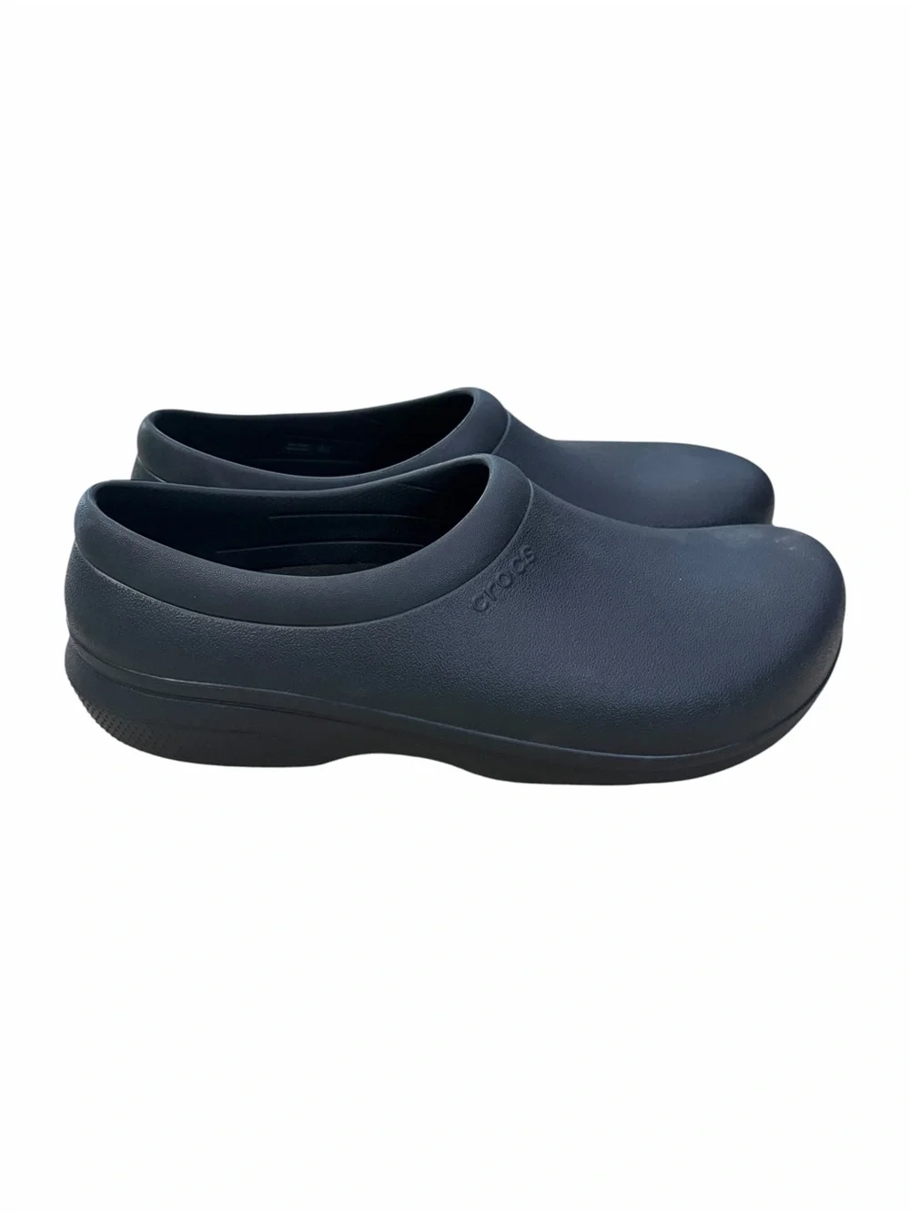 Crocs On-The-Clock Work Slip-On Clogs Mens 13 Black Rubber Shoes